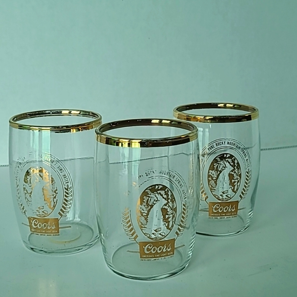 Vintage 1959 (3) Coors barrel glasses